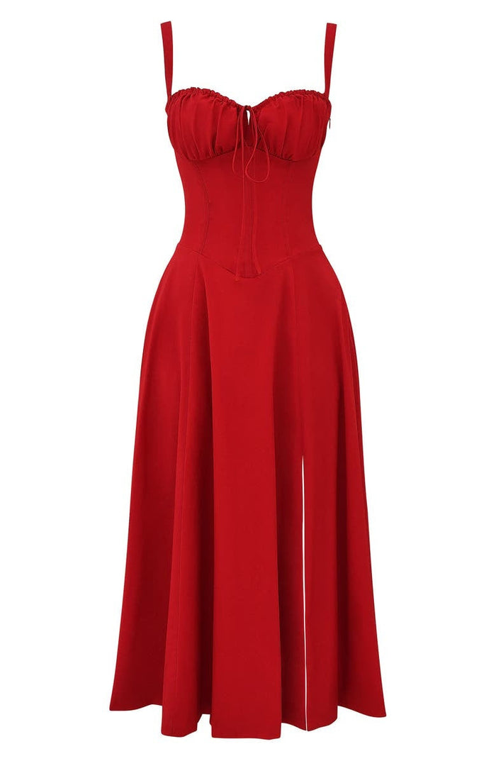 Vivienne – Floral Bustier Midi Dress
