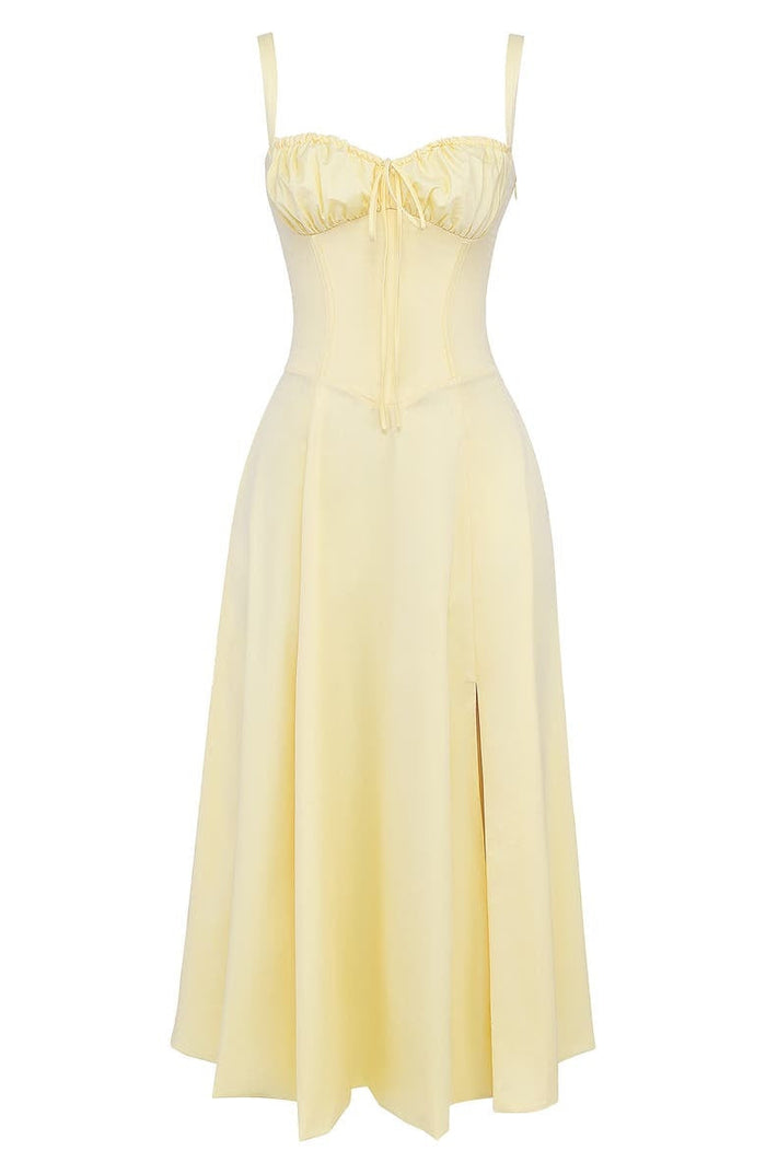 Vivienne – Floral Bustier Midi Dress