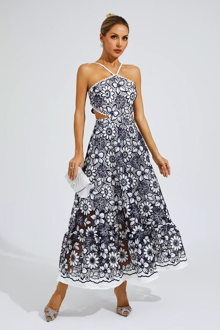Daria – Lace Halter Midi Dress