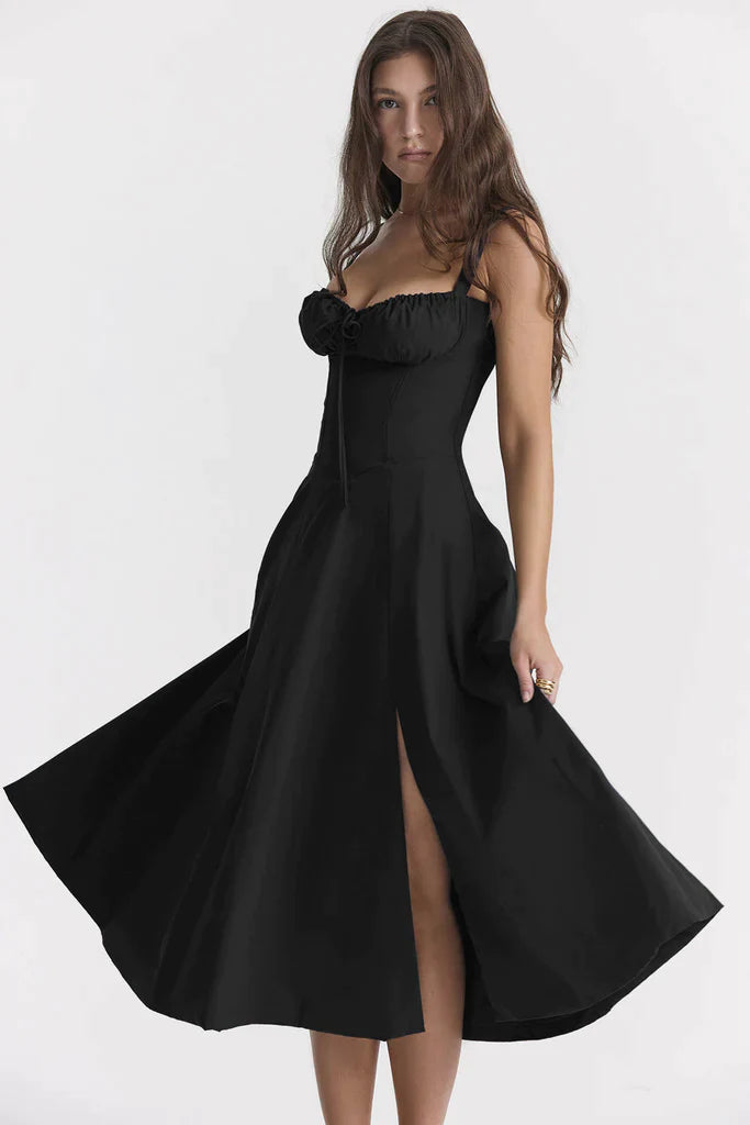 Vivienne – Floral Bustier Midi Dress