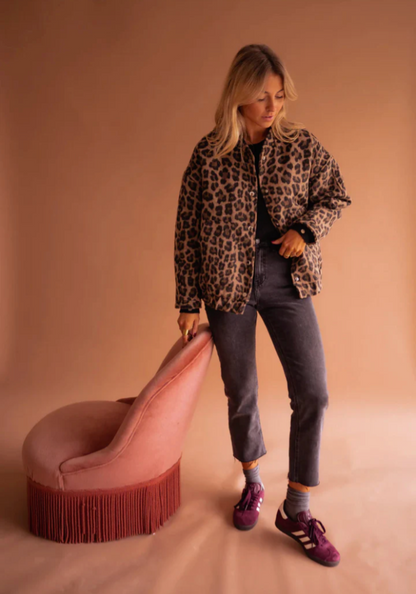 Mara | Leopard Print Bomber Jacket
