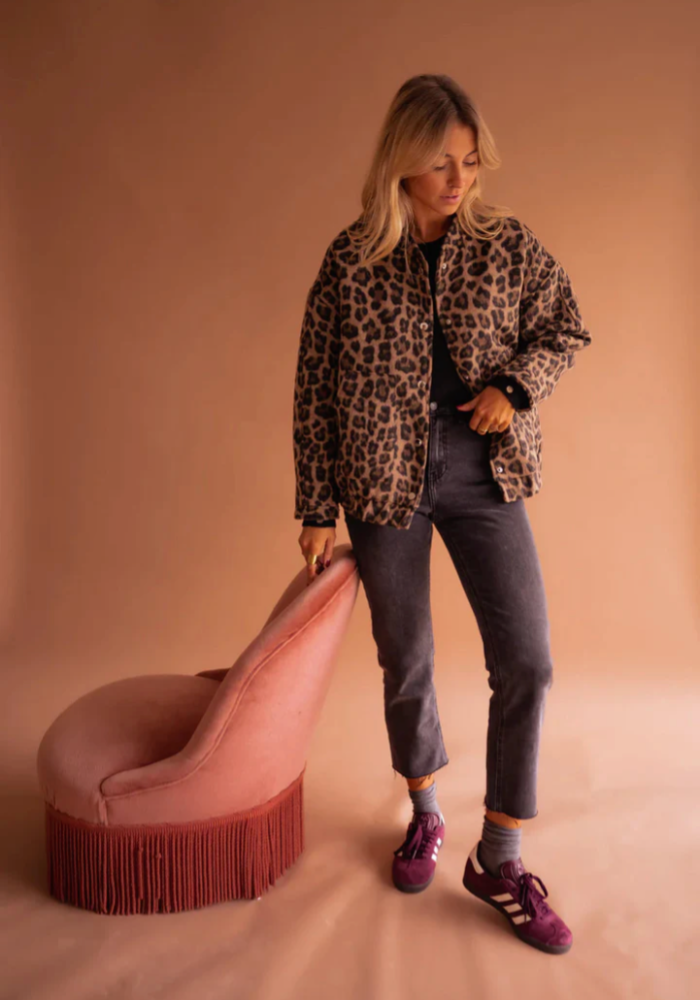 Mara | Leopard Print Bomber Jacket