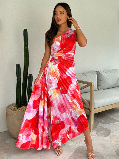 Azara – Pleated One-Shoulder Dress