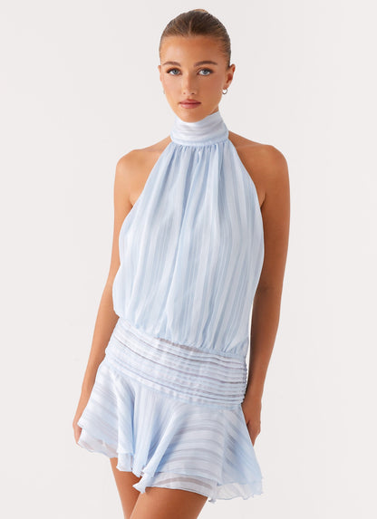Malia – Halter Neck Ruffle Mini Dress