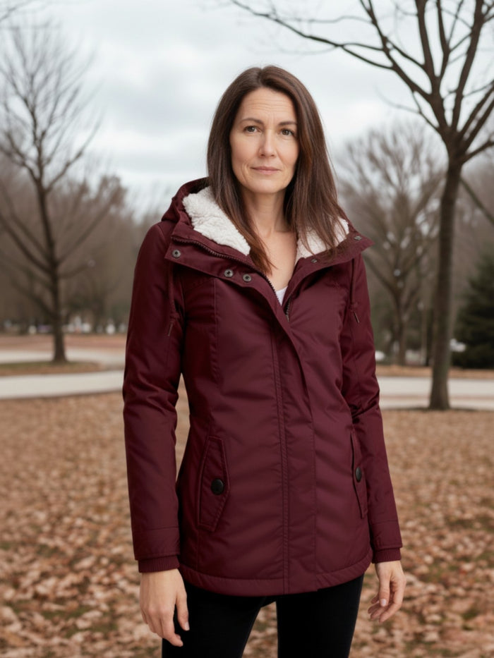 ELARA | LONG JACKET WITH HOOD AND LINING