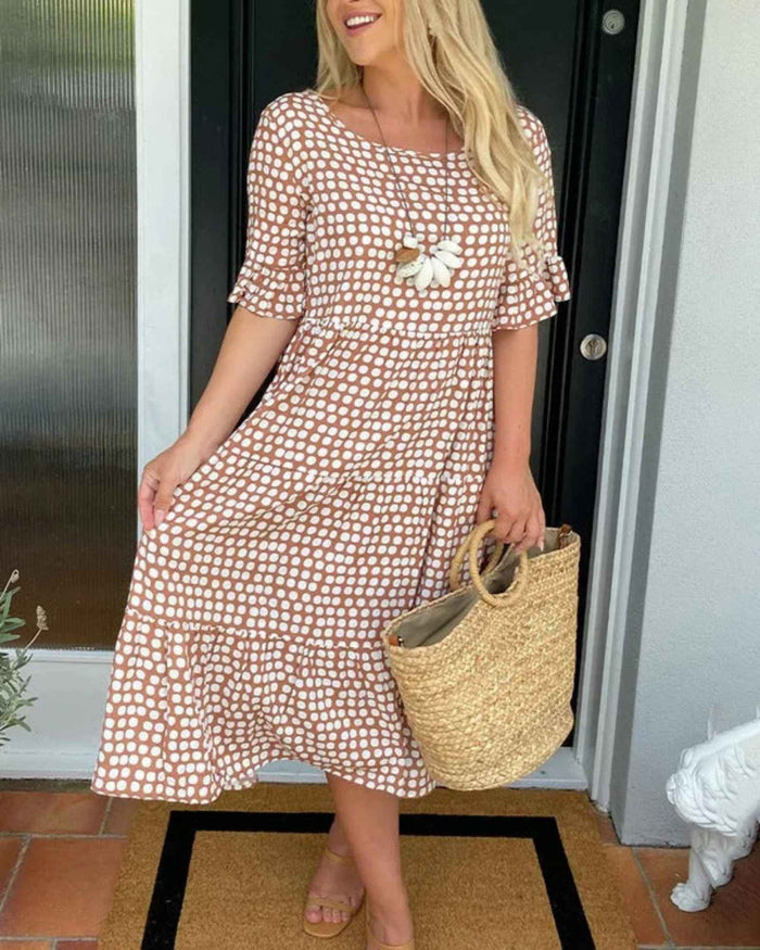Lila – Dotted Midi Dress