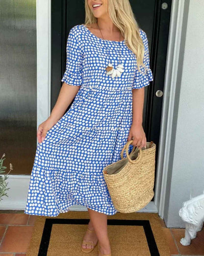 Lila – Dotted Midi Dress