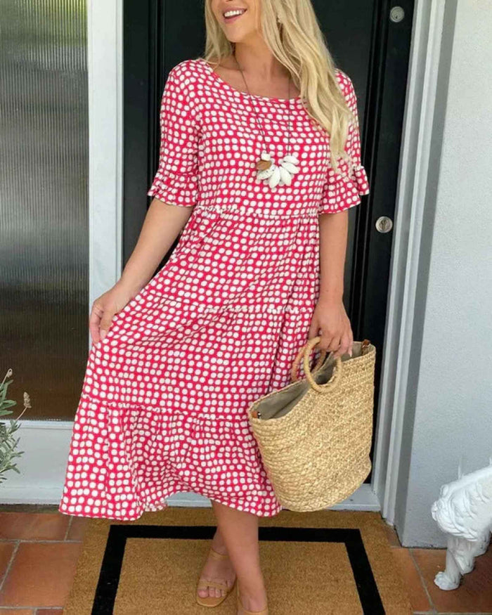 Lila – Dotted Midi Dress