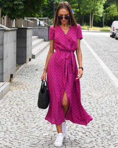 Natalia – Floral Wrap Midi Dress