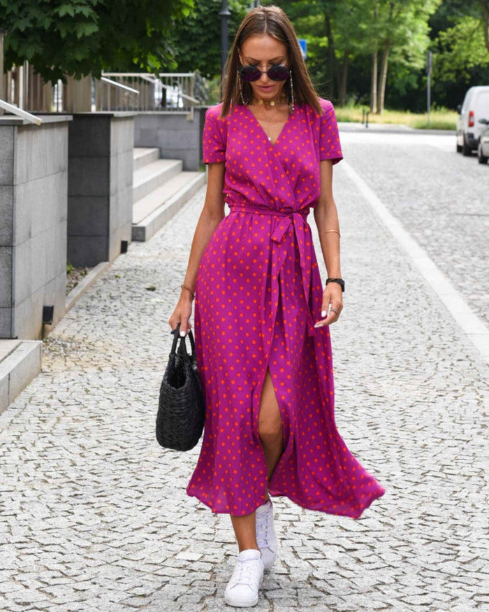 Natalia – Floral Wrap Midi Dress