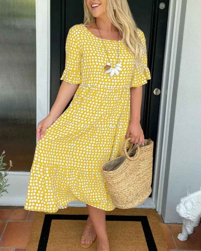 Lila – Dotted Midi Dress