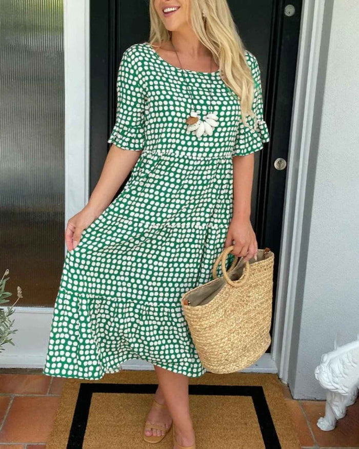 Lila – Dotted Midi Dress