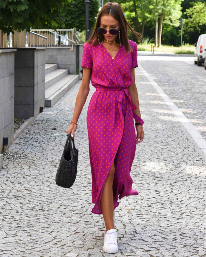 Natalia – Floral Wrap Midi Dress
