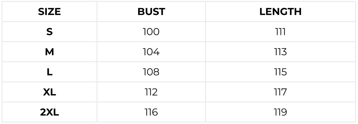 Size guide (cm)