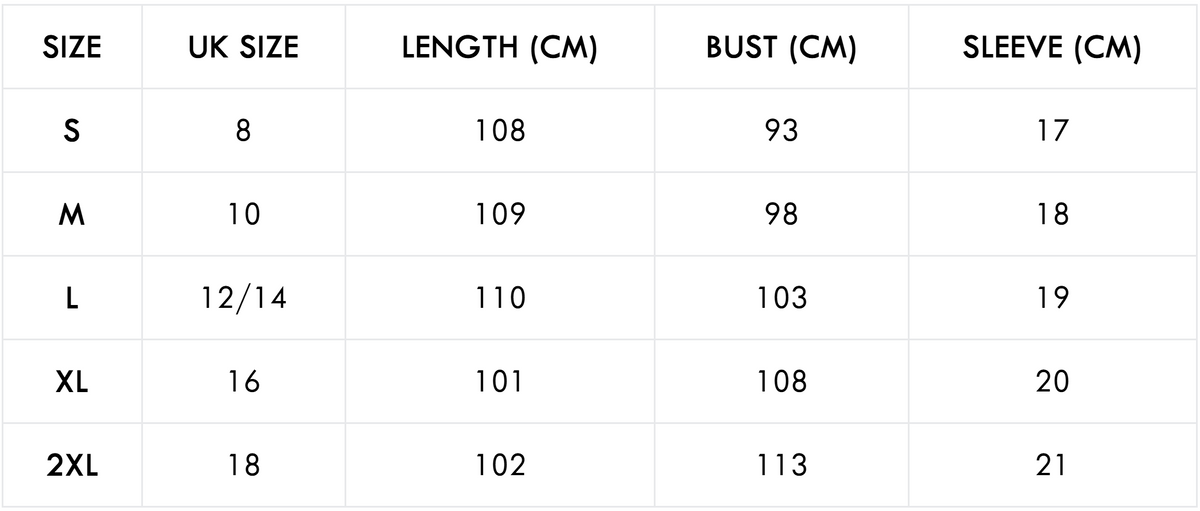 Size guide (cm)