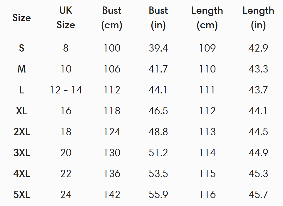 Size guide (cm)