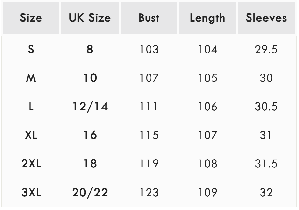 Size guide (cm)