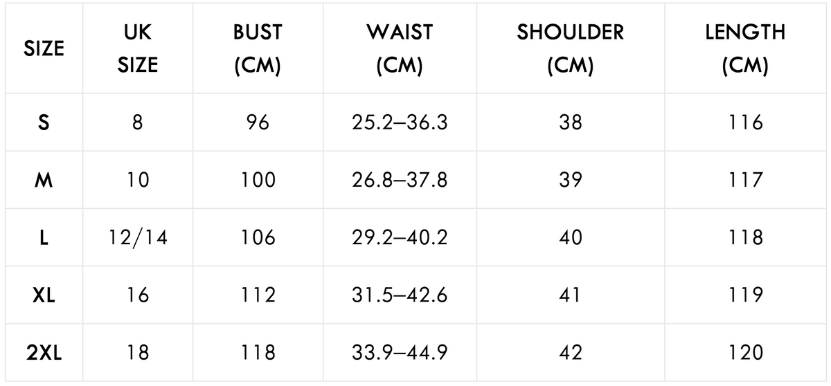 Size guide (cm)