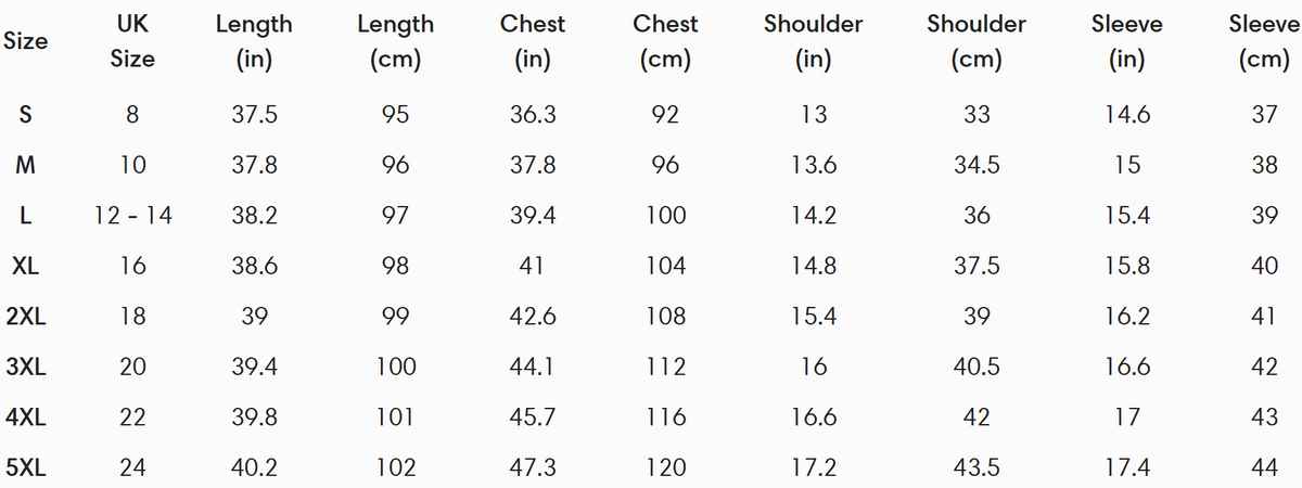 Size guide (cm)