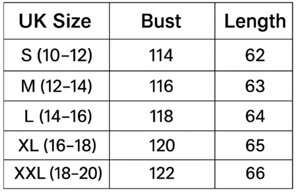 Size guide (cm)