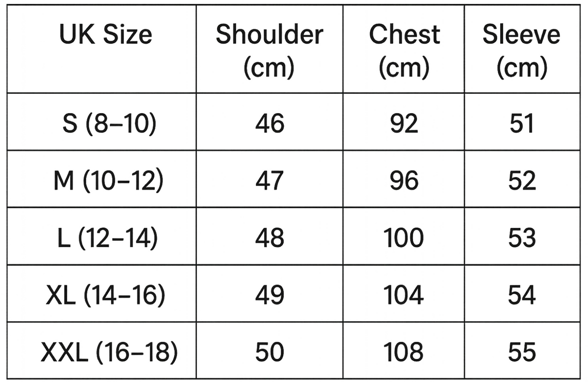 Size guide (cm)