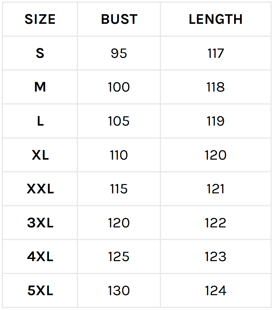 Size guide (cm)