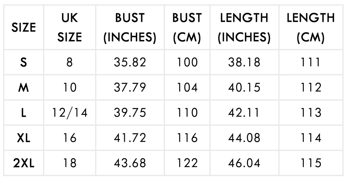 Size guide (cm)