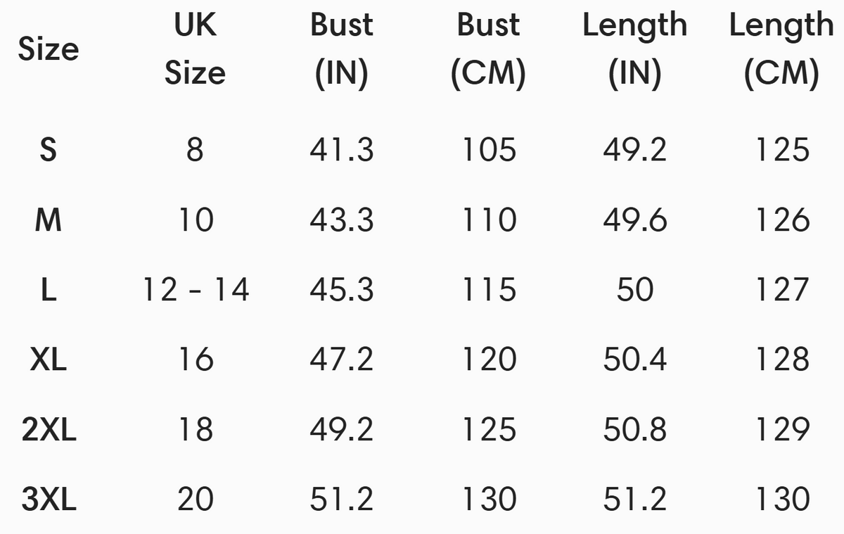 Size guide (cm)
