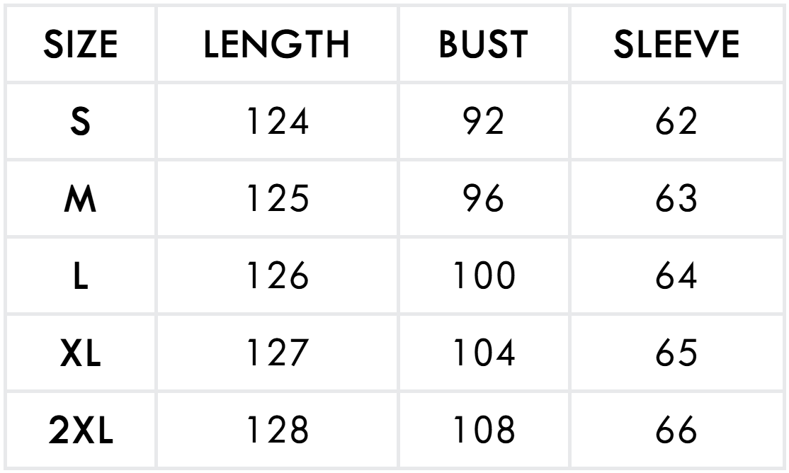 Size guide (cm)