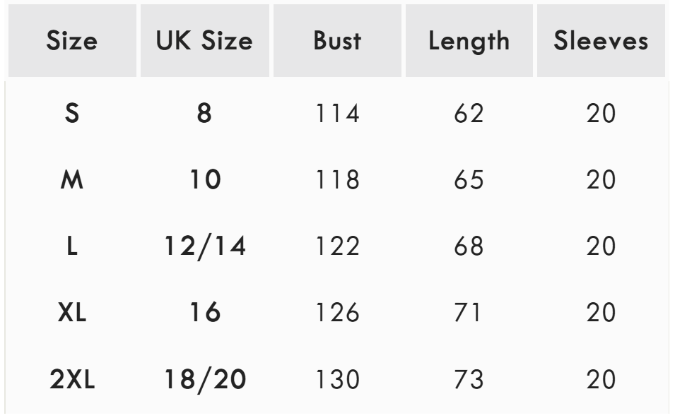 Size guide (cm)