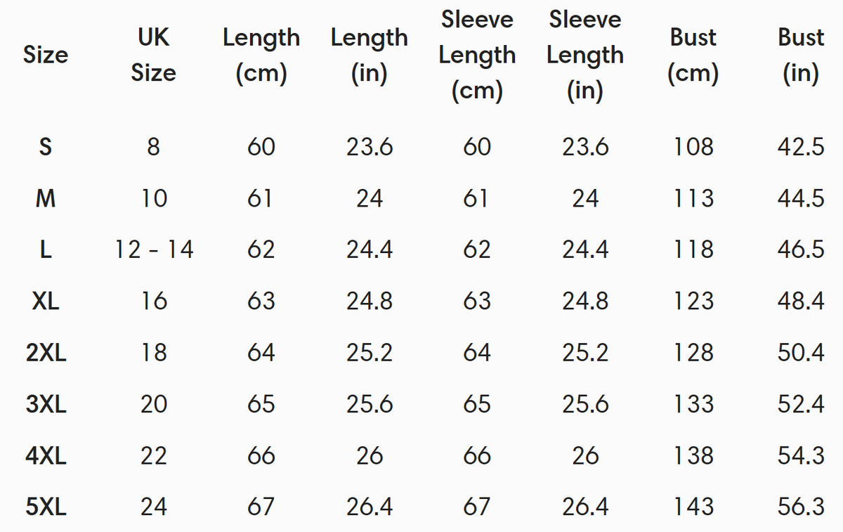 Size guide (cm)