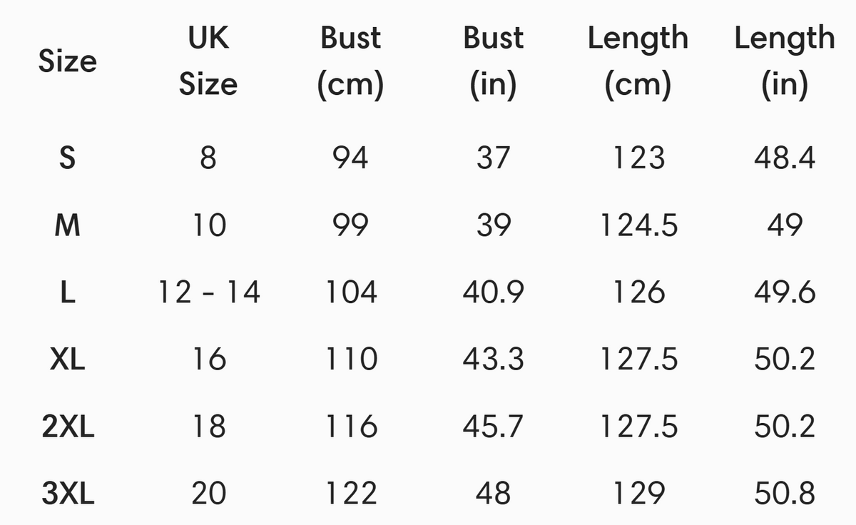 Size guide (cm)
