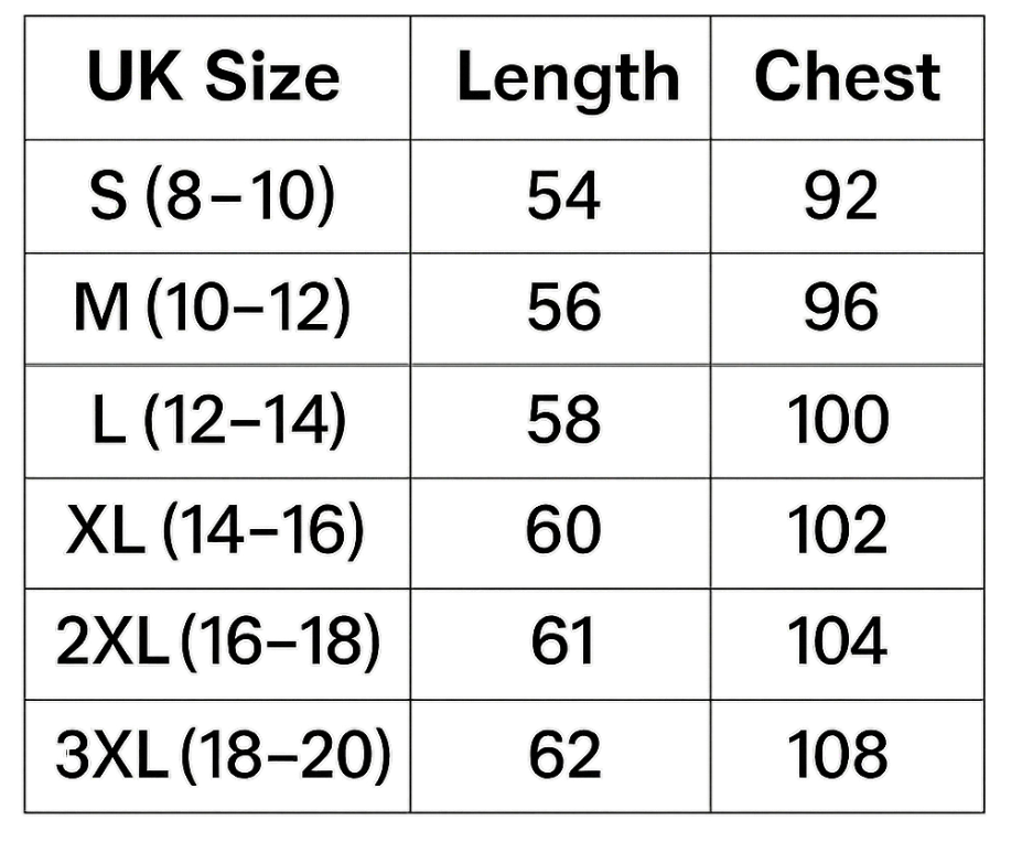 Size guide (cm)