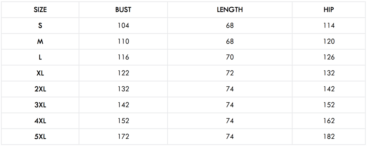Size guide (cm)