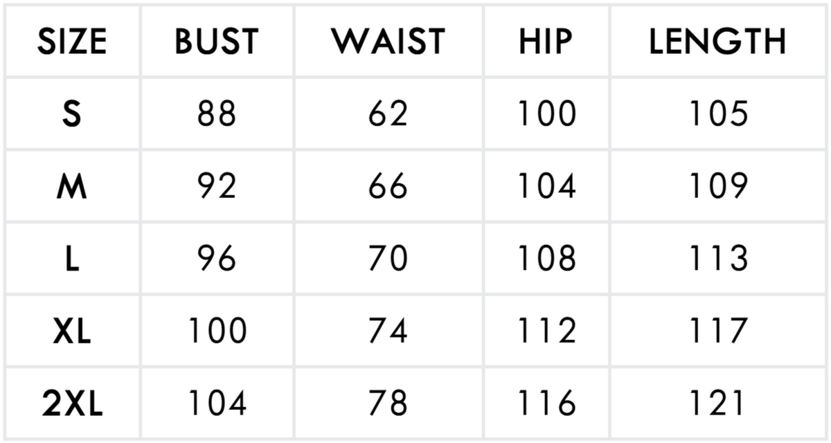 Size guide (cm)