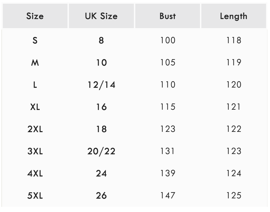 Size guide (cm)
