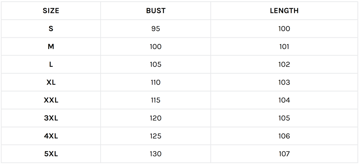 Size guide (cm)