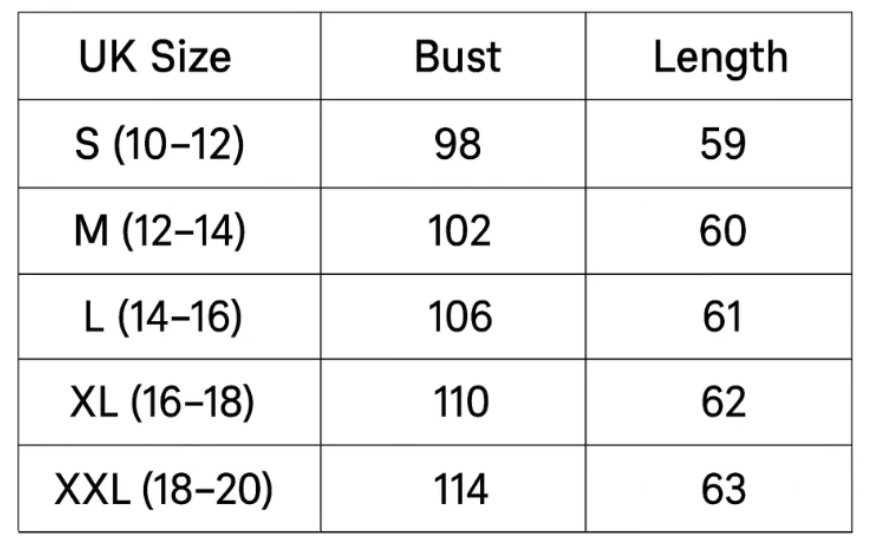 Size guide (cm)