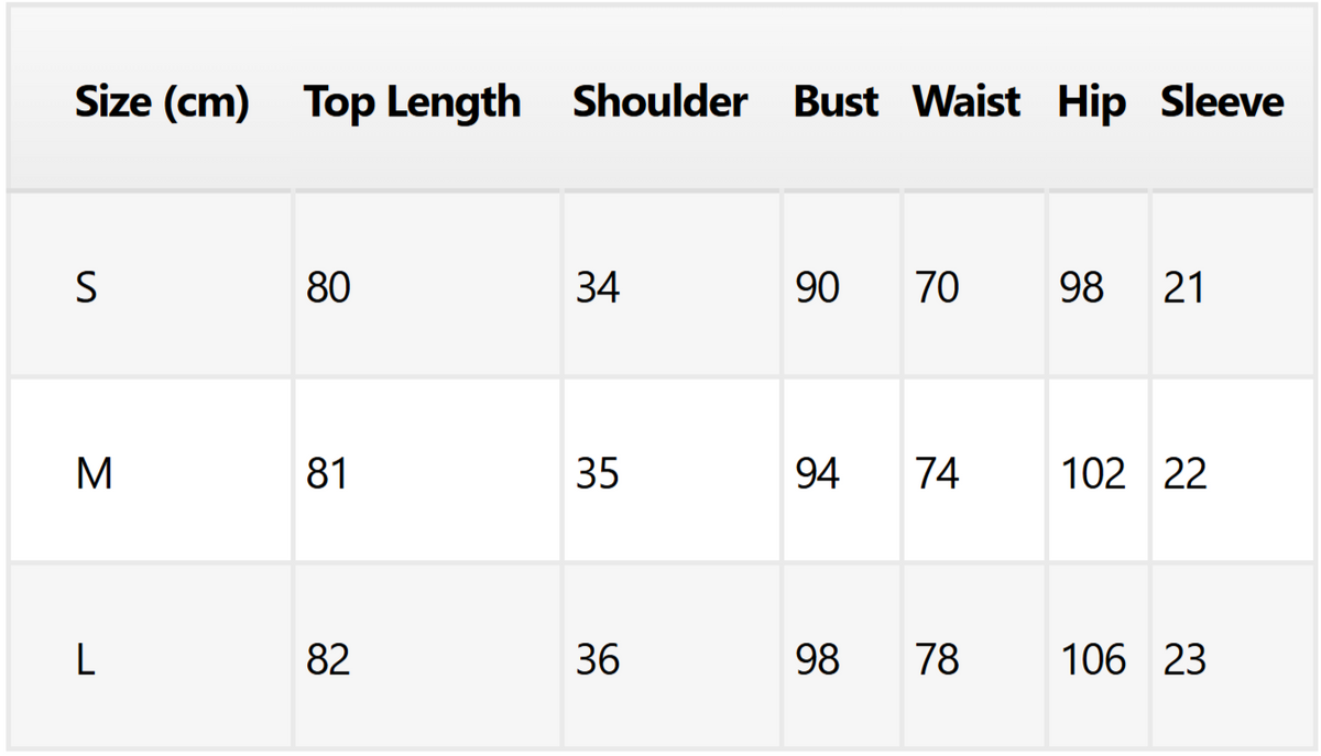 Size guide (cm)