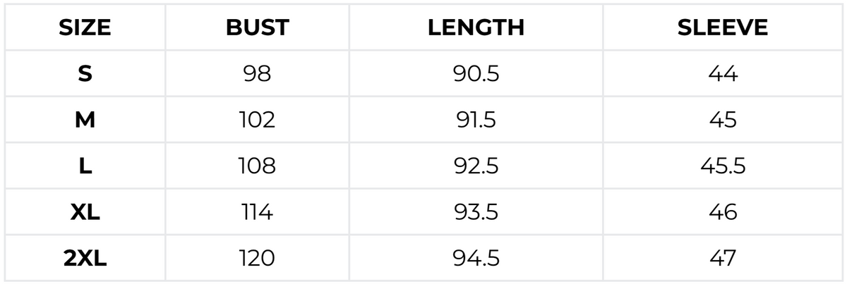 Size guide (cm)