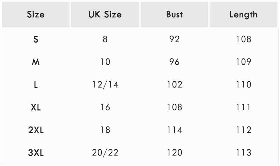 Size guide (cm)