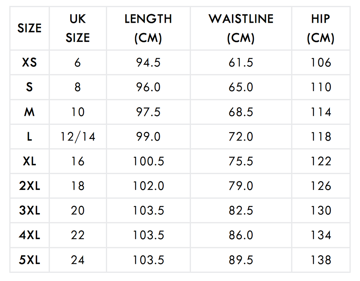 Size guide (cm)