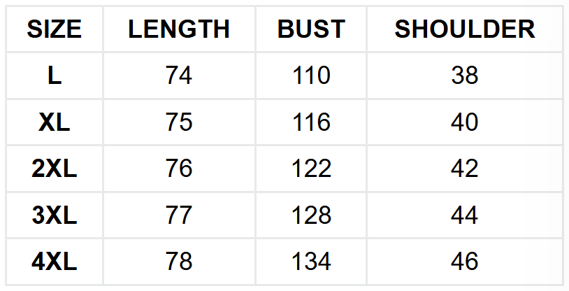 Size guide (cm)