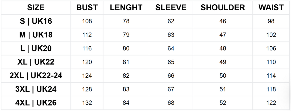 Size guide (cm)