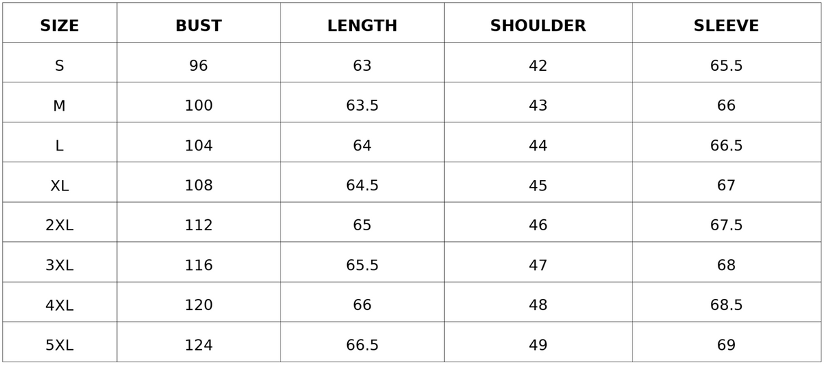 Size guide (cm)