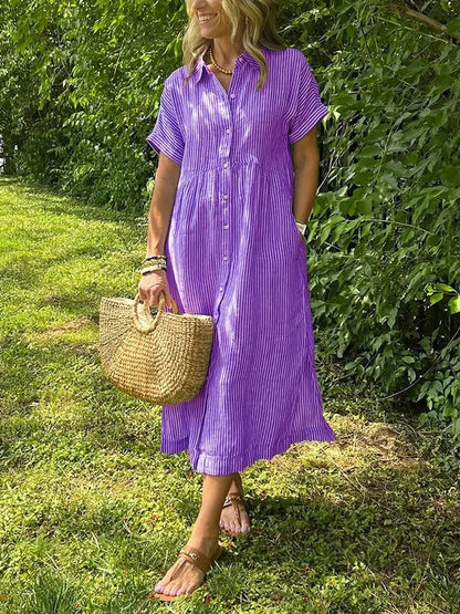 Arlise – Striped Shirt Dress