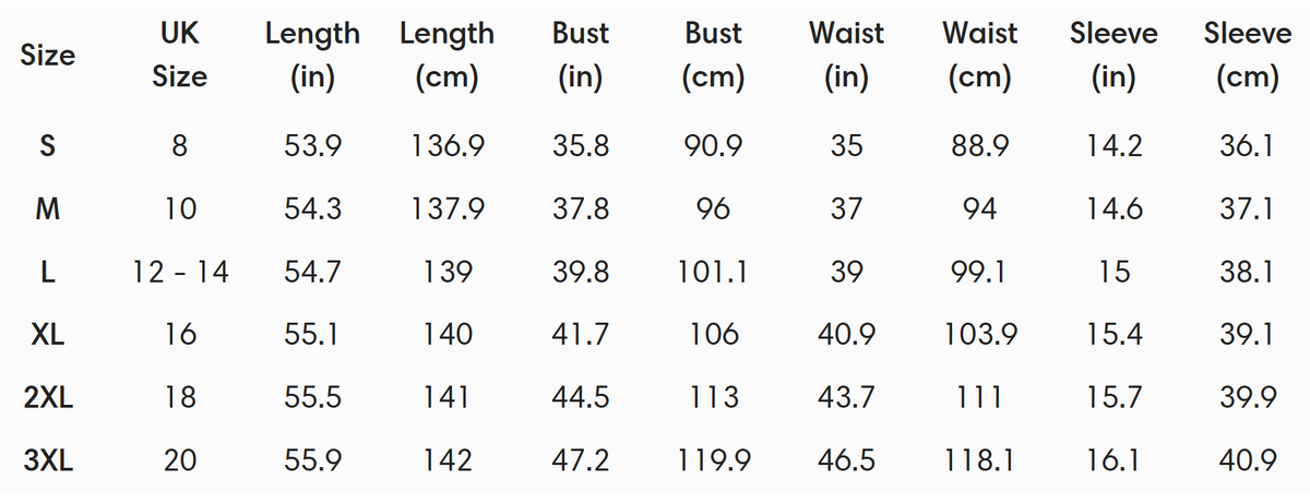 Size guide (cm)