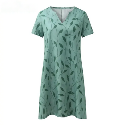 Margot - Printed V-Neck A-Line Dress