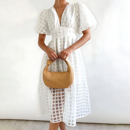 Lysa – Puff Sleeve Midi Dress