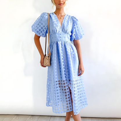 Lysa – Puff Sleeve Midi Dress